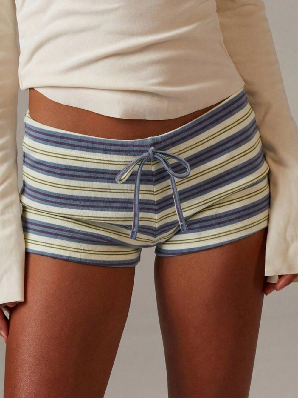 Multicolor Casual Women's Drawstring Waist Shorts